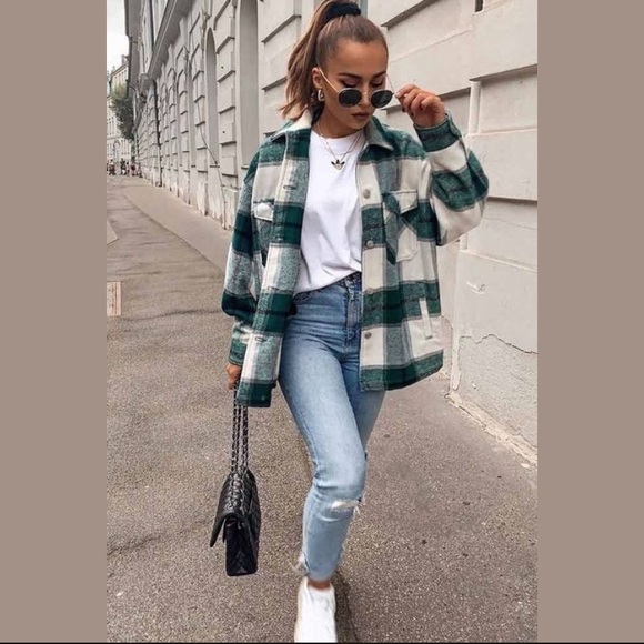 ⭐️SOFT Plaid Oversized JACKET by She + Sky - Picture 3 of 12